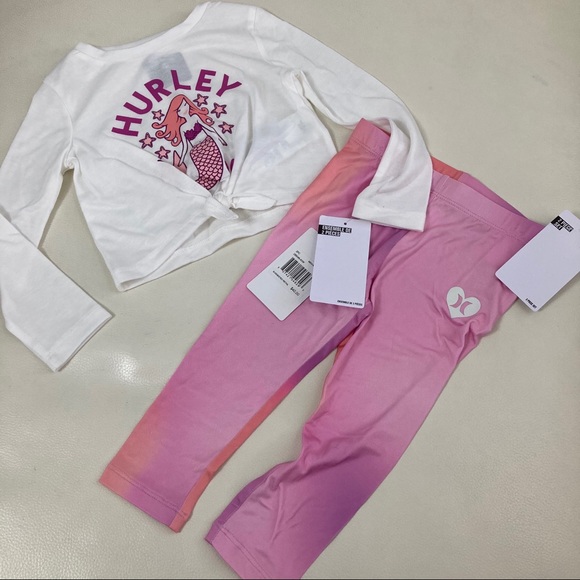 Hurley mermaid 🧜‍♀️ pink active pants set 2302 - Picture 5 of 8